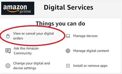 how to cancel amazon digital services.